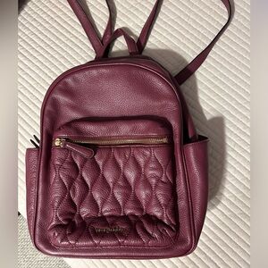 Vera Bradley Leather Backpack - Burgundy, New Without Tags - 12x9x5.